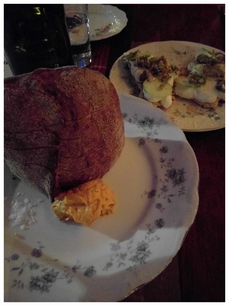 sourdough bread with tomato butter