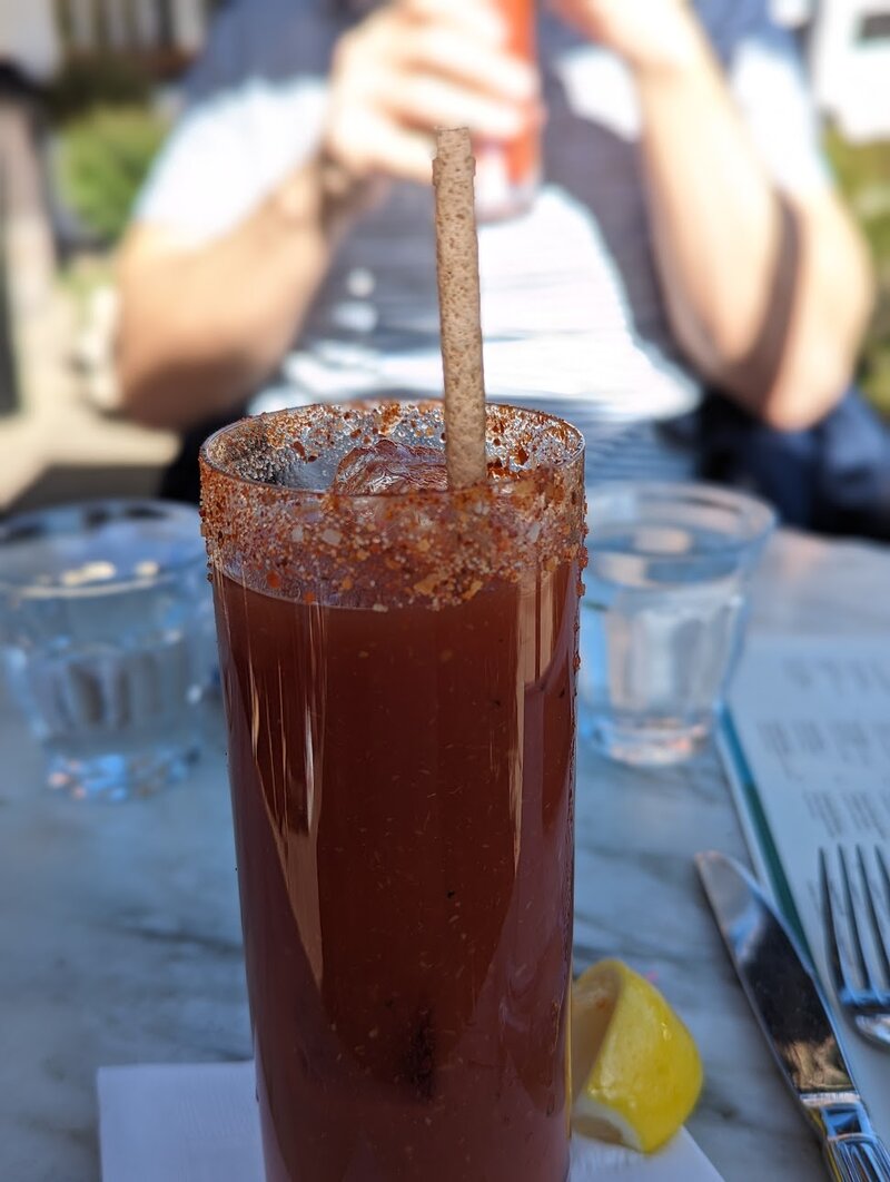 bloody mary in tall glass